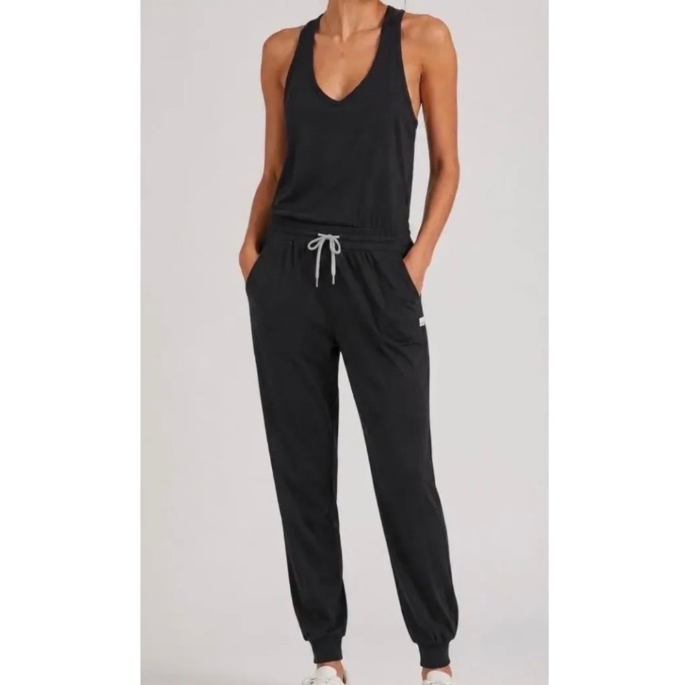 Vuori Lux Jumpsuit Black Heather Racerback Jogger VW426 Womens L